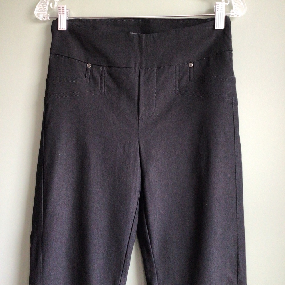NWOT Simon Chang pull on black pants Sz 8 32” inseam